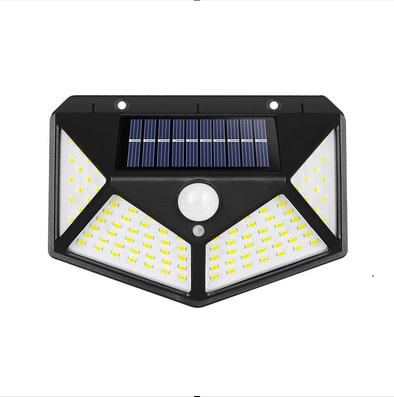 100LED Solar Power  Motion Sensor Wall Lamp Landscape Outdoor LED Solar Garden Light Waterproof Road Lights, SOLAR SENSOR WALL LAMP
