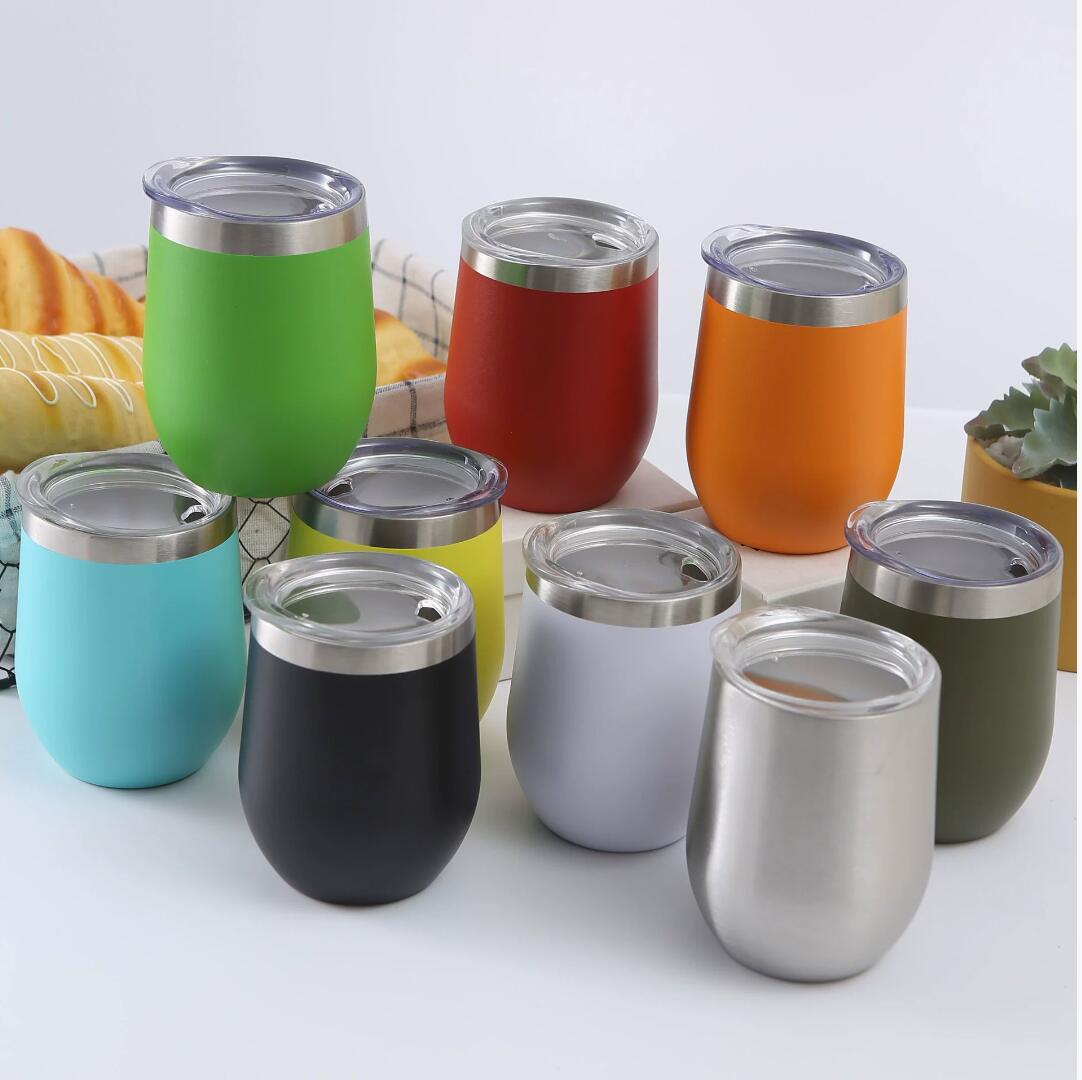 304SS food grade 12OZ Eggshell Cup Stainless Steel Insulated Cup Large Belly Cup Red Wine Double-Layer Vacuum U-Shaped Mug Wine Tumbler, Eggshell Cup 304SS food grade 12OZ Eggshell Cup Stainless Steel Insulated Cup Large Belly Cup Red Wine Double-Layer Vacuum U-Shaped Mug Wine Tumbler, Eggshell Cup