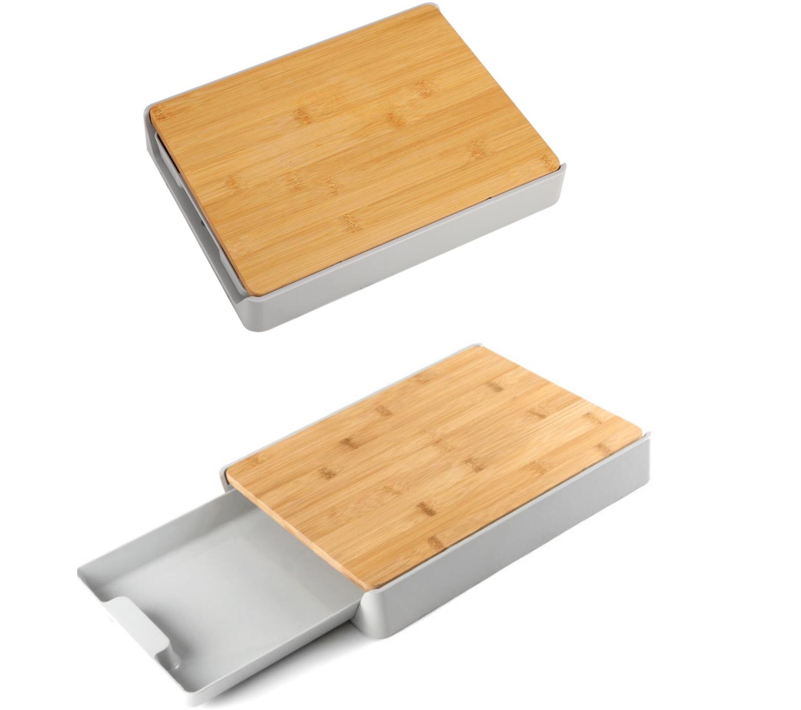 Bar Kitchen Usage Bamboo Cutting Board With Plastic Tray chopping board  With Pull Out Trays, Cutting Board With Plastic Tray