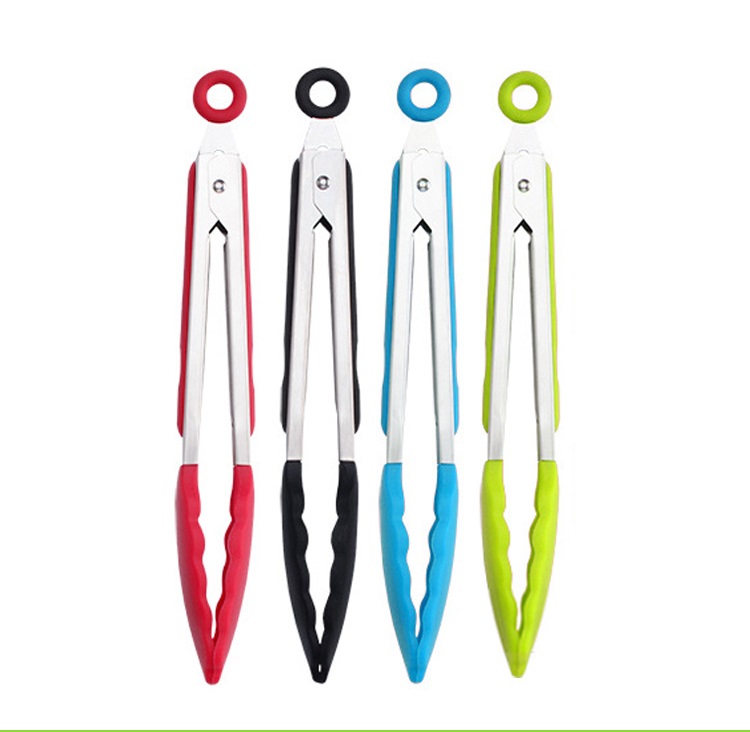 Hot selling stainless steel heat resistant food tongs with silicone tip, food tong