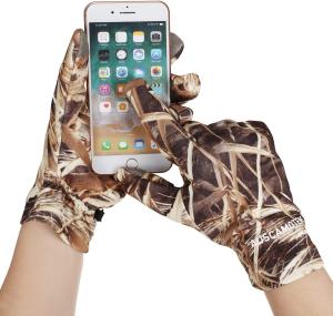 AUSCAMOTEK Duck Hunting Camo Gloves for Men with Touch Screen Fingers
