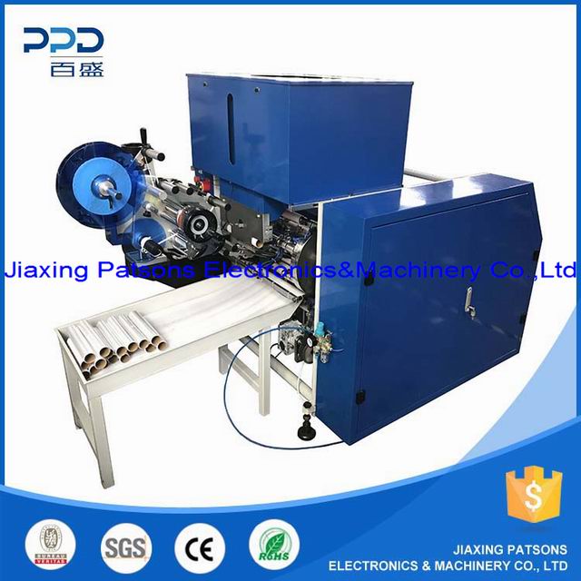 Automatic food cling wrap rewinder with labeling and perforation, PPD-ACR450L