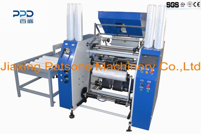 Extended core stretch film rewinding machine, PPD-EXARW700
