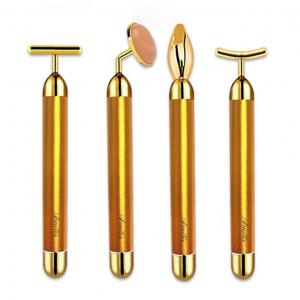 4-IN-1 Beauty Bar 24k Golden Pulse Face Massager, Electric Jade Roller Facial