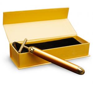 Vibrating t shape facial massager 24k gold energy beauty bar for face lifting